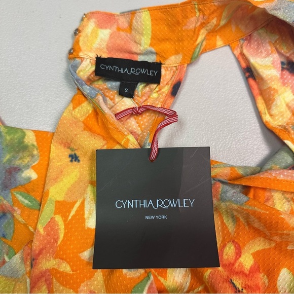 Cynthia Rowley Women’s Orange Floral Top - Size S - Picture 5 of 6